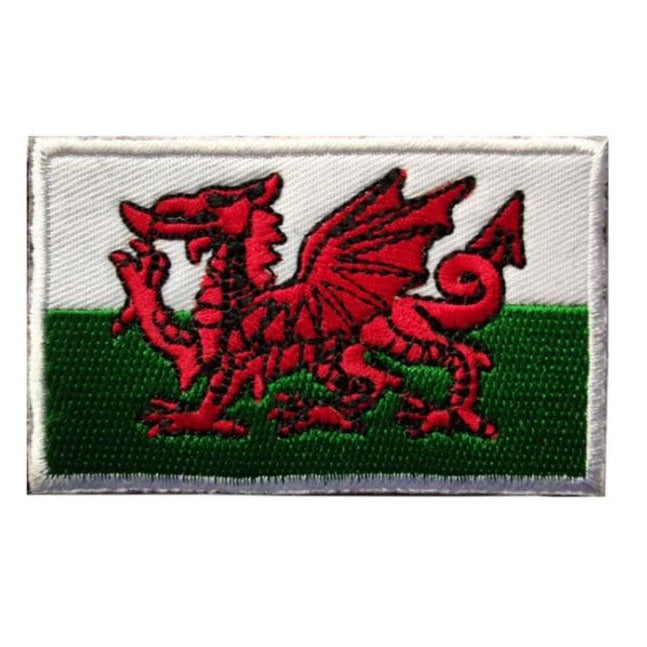 Wales Flag Embroidered Velcro Patch
