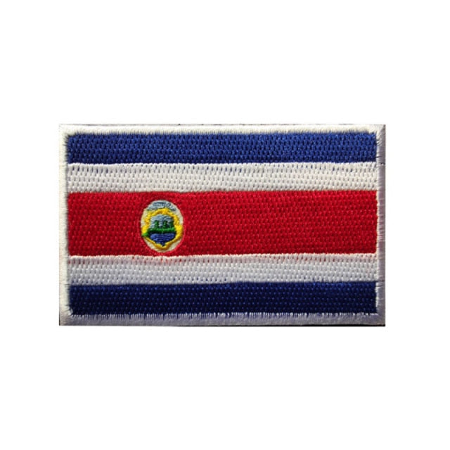 Costa Rica Flag Embroidered Velcro Patch