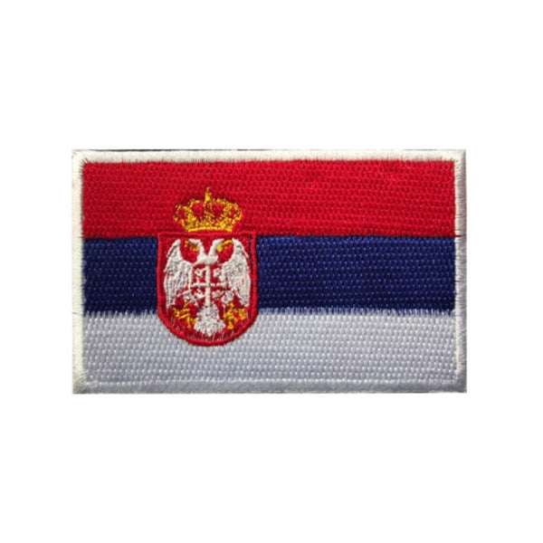 Serbia Flag Embroidered Velcro Patch