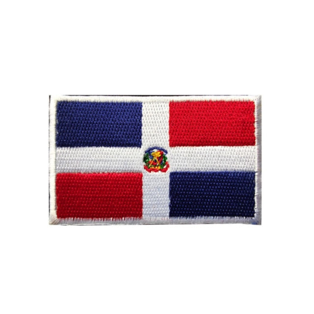 Dominican Republic Flag Embroidered Velcro Patch