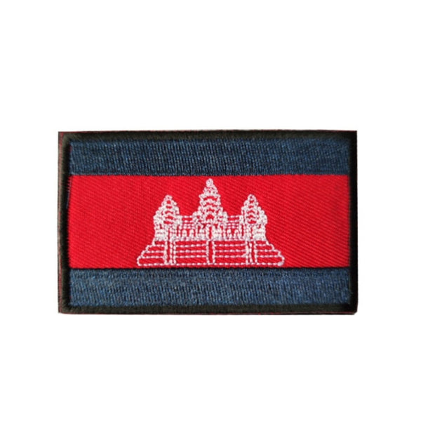 Cambodia Flag Embroidered Velcro Patch