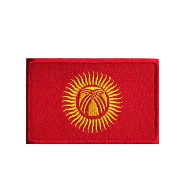 Kyrgyzstan Flag Embroidered Velcro Patch