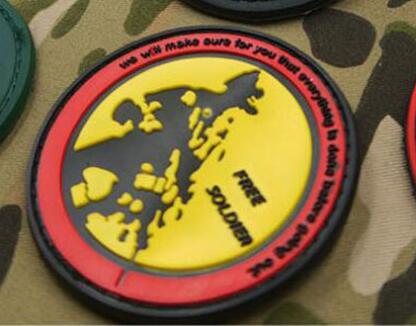 Cool 'Free Soldier' PVC Rubber Velcro Patch