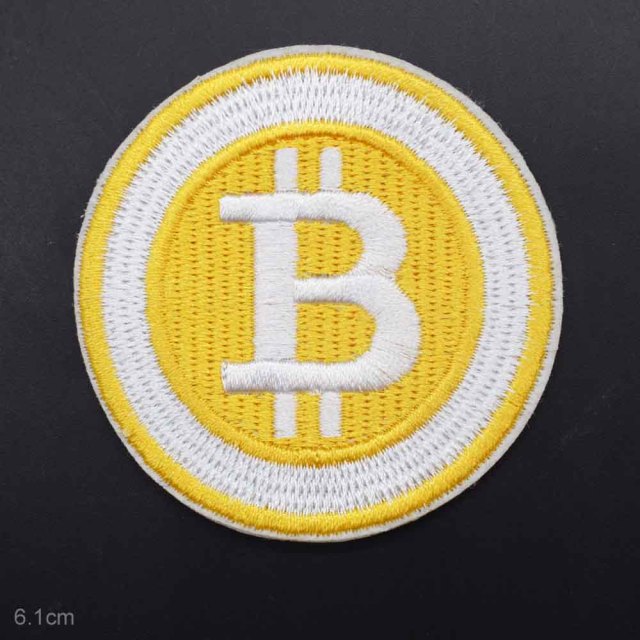 Bitcoin 'White & Yellow Coin' Embroidered Patch