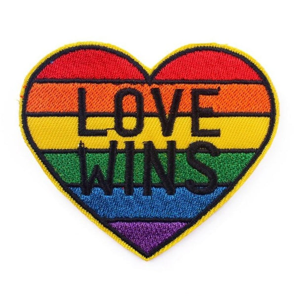 Heart 'Love Wins' Embroidered Patch