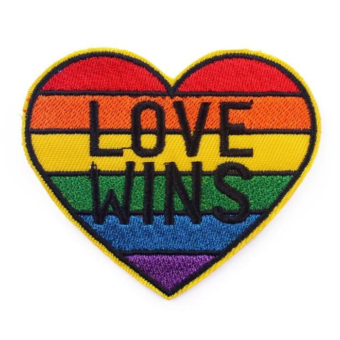 Heart 'Love Wins' Embroidered Patch