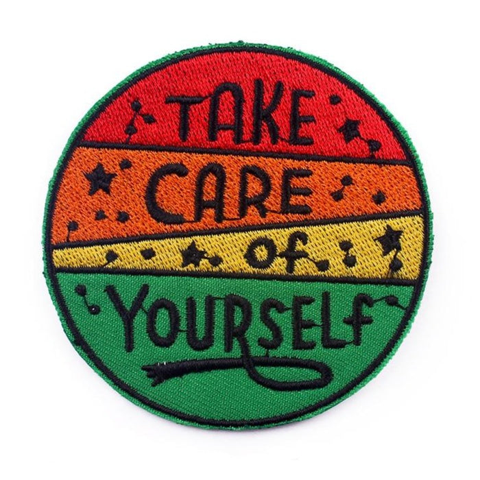 Colored 'Take Care Of Yourself' Embroidered Patch