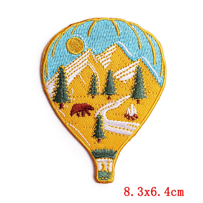 Travel 'Mountains | Hot-Air Balloon' Embroidered Patch