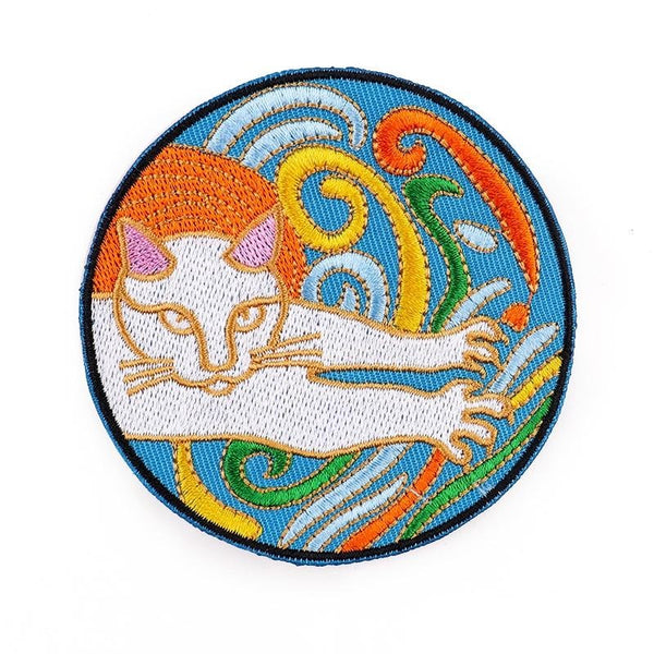 Cat 'Round Vibes' Embroidered Patch