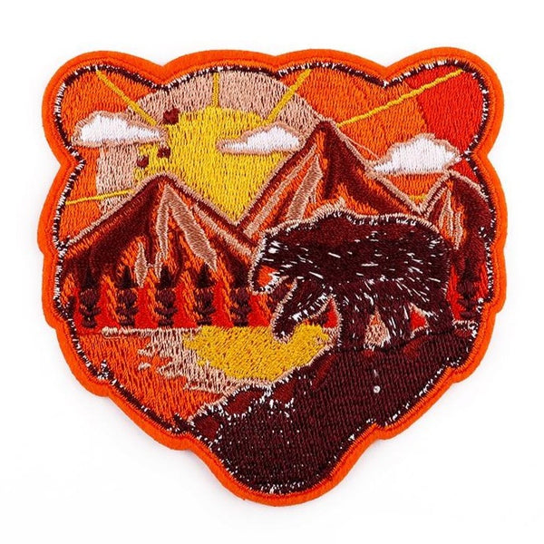 Travel 'Mountains | Bear Shaped' Embroidered Patch