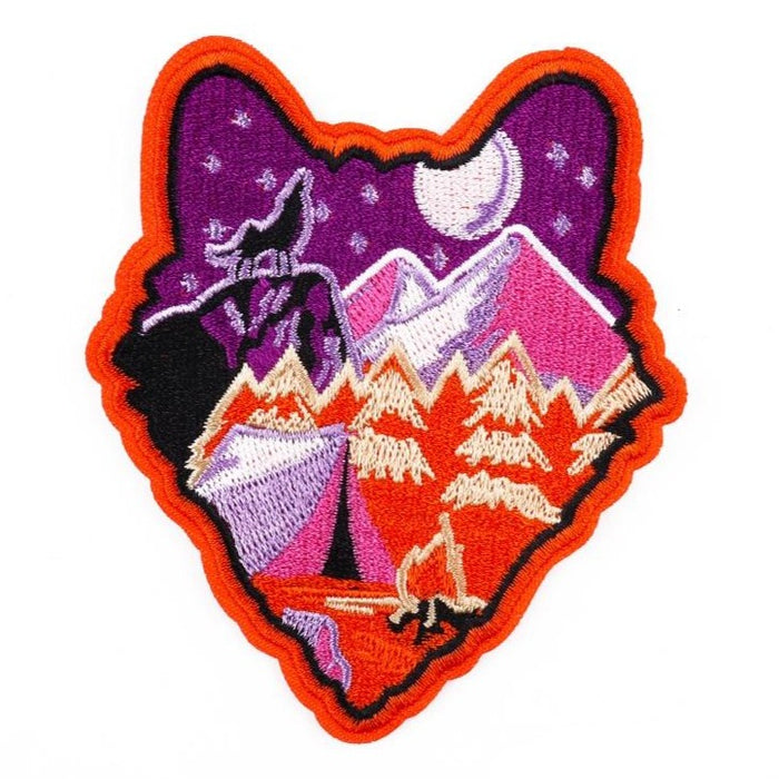 Travel 'Camping | Wolf Shaped' Embroidered Patch