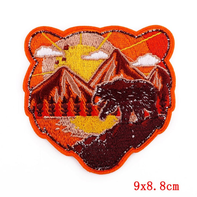 Travel 'Mountains | Bear Shaped' Embroidered Patch