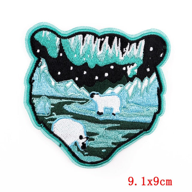 Travel 'Glaciers | Polar Bear Shaped' Embroidered Patch