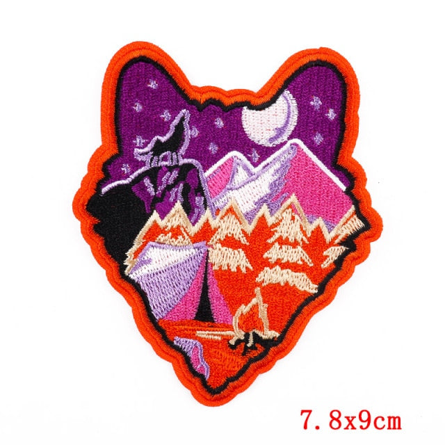 Travel 'Camping | Wolf Shaped' Embroidered Patch