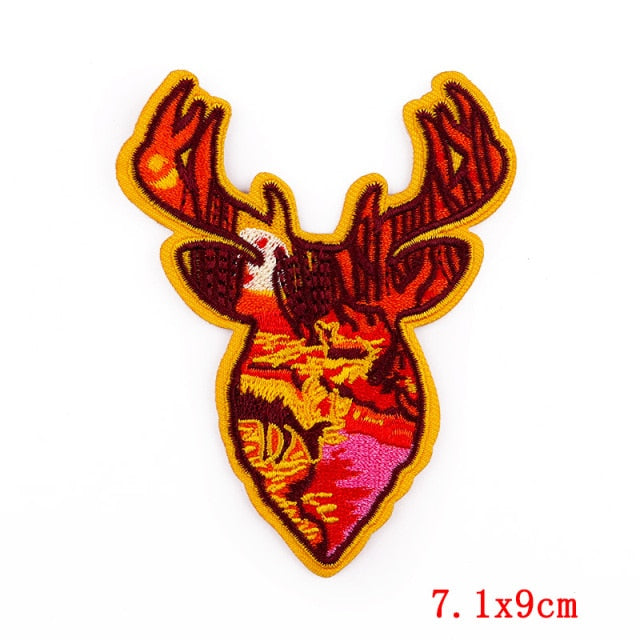 Travel 'Stream | Deer Shaped' Embroidered Patch