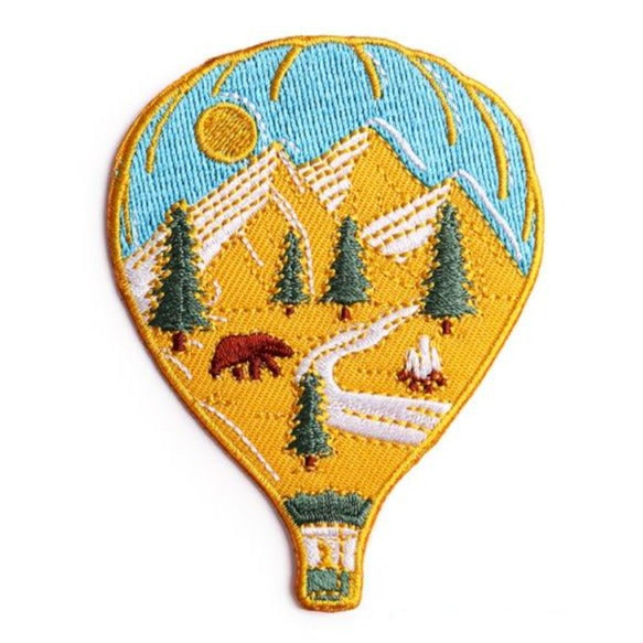 Travel 'Mountains | Hot-Air Balloon' Embroidered Patch