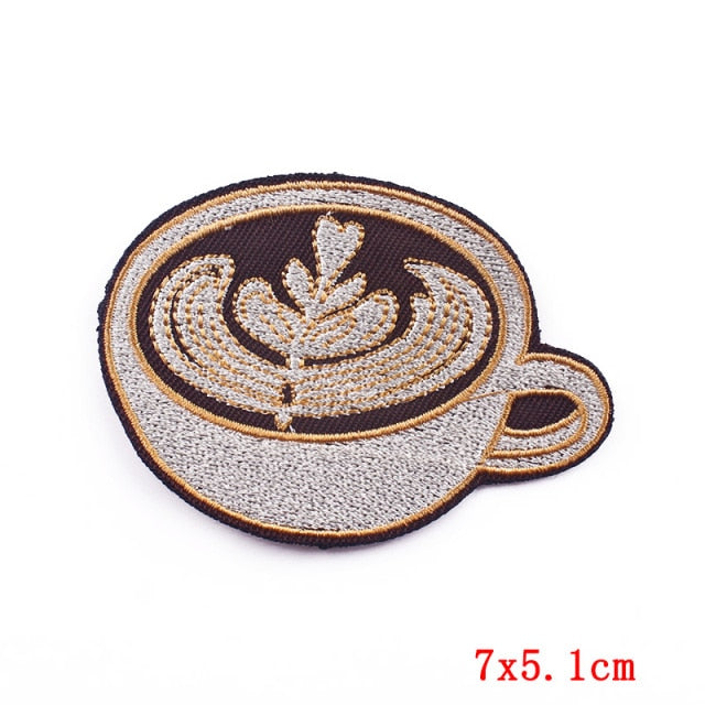 Luminous Coffee Art Embroidered Patch