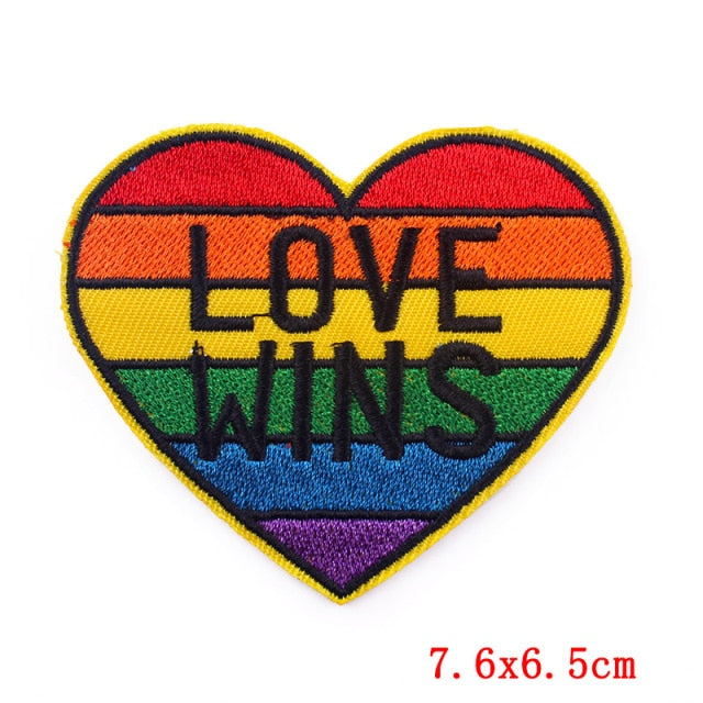 Heart 'Love Wins' Embroidered Patch