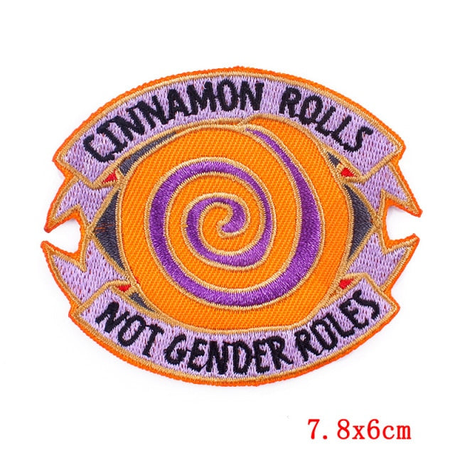 'Cinnamon Rolls, Not Gender Roles' Embroidered Patch