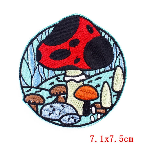 Forest Mushroom Embroidered Patch