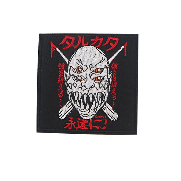 Japanese Demon 'Four Eyes Monster' Embroidered Patch