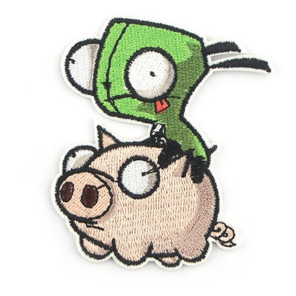 Invader Zim 'Gir on Pig' Embroidered Patch