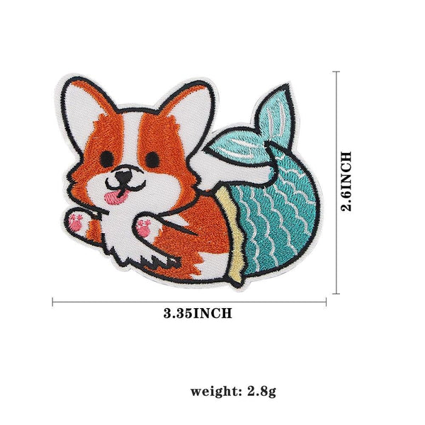 Cute 'Shiba | Mermaid' Embroidered Patch