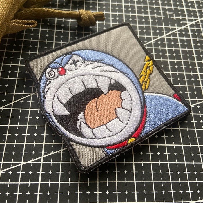 Doraemon 'Unhinged' Embroidered Velcro Patch