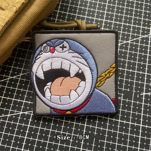 Doraemon 'Unhinged' Embroidered Velcro Patch