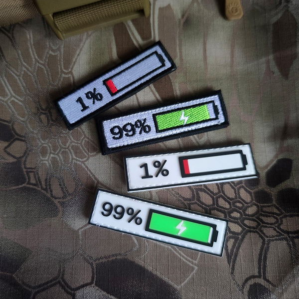 Cute Battery Display Charging 99% PVC Rubber Velcro Patch