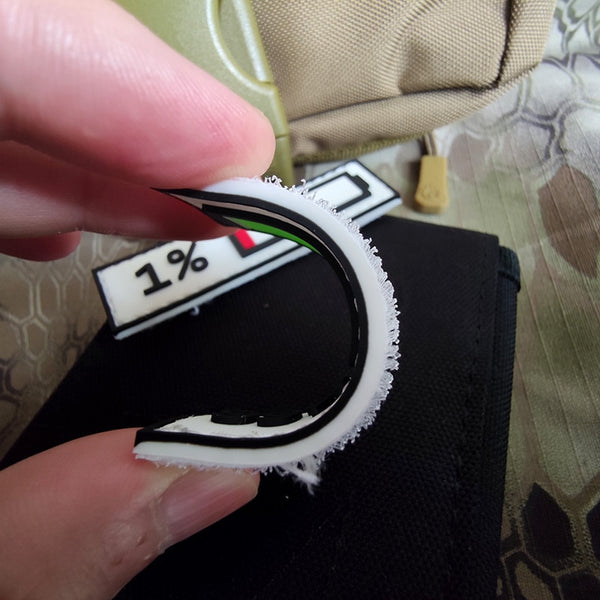 Cute Battery Display 'Remaining 1%' PVC Rubber Velcro Patch