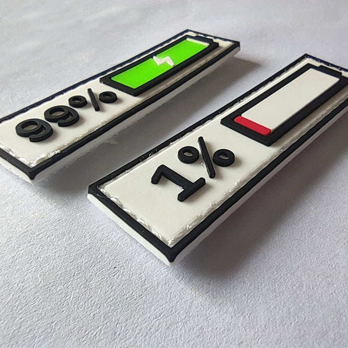Cute Battery Display Set PVC Rubber Velcro Patch