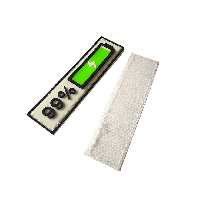 Cute Battery Display Charging 99% PVC Rubber Velcro Patch