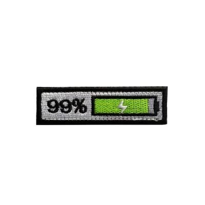 Battery Display Charging 99% Embroidered Velcro Patch