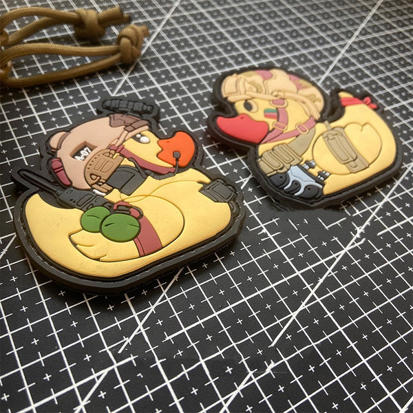 Cute Tactical Ducks Set PVC Rubber Velcro Patch