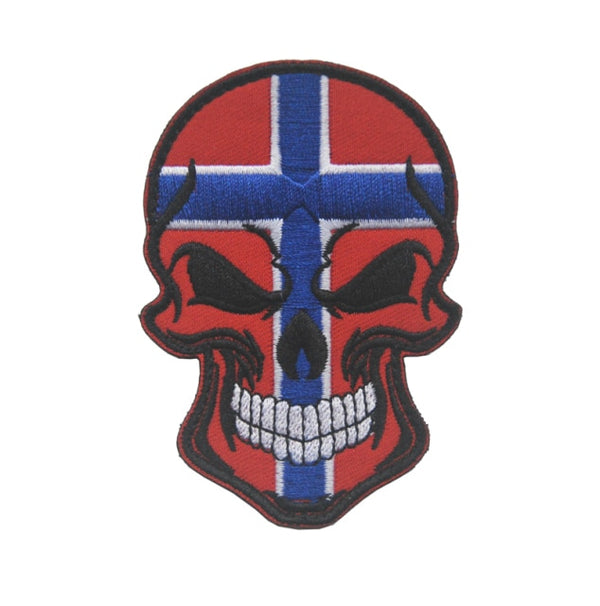 Norway Skull Flag Embroidered Velcro Patch