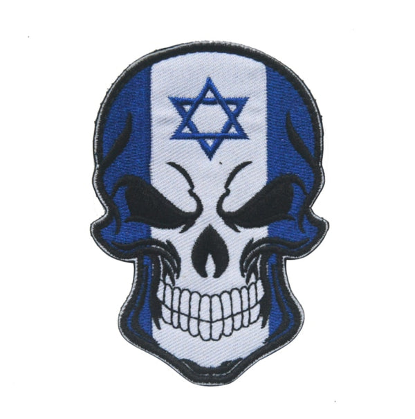 Israel Skull Flag Embroidered Velcro Patch