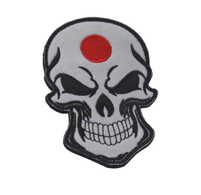 Japan Skull Flag Embroidered Velcro Patch