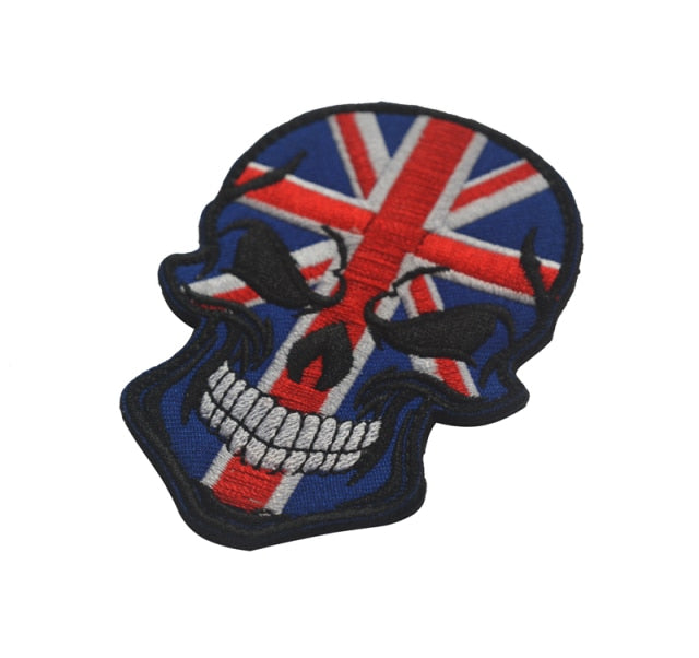 Great Britain Skull Flag Embroidered Velcro Patch