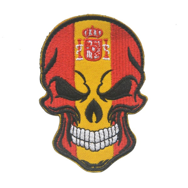 Spanish Skull Flag Embroidered Velcro Patch