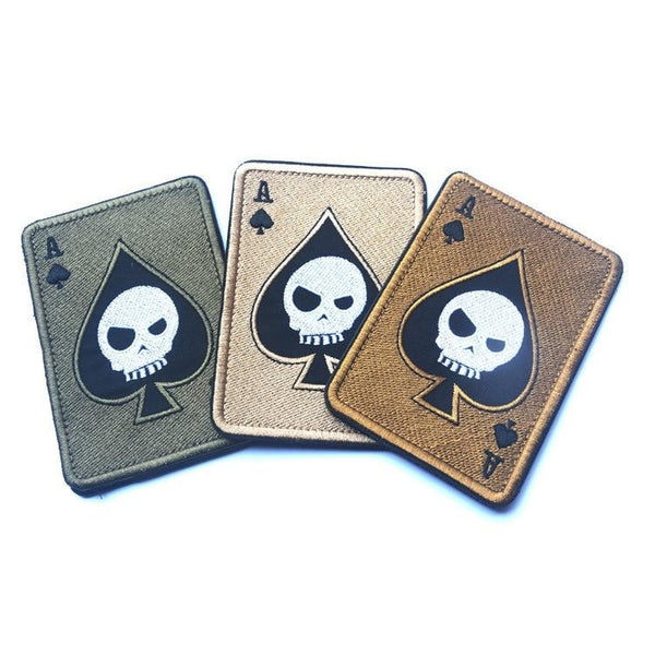 Ace of Spades 'Half Skull' Embroidered Velcro Patch