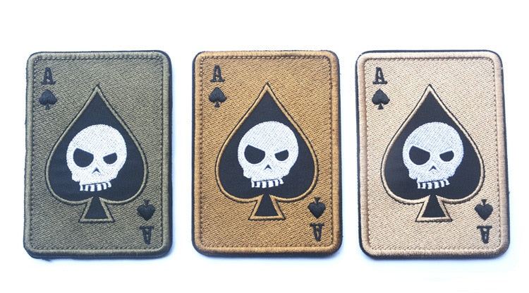 Ace of Spades 'Half Skull' Embroidered Velcro Patch