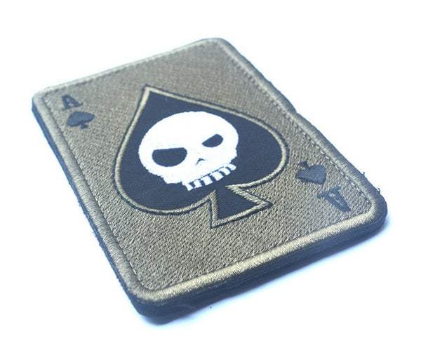 Ace of Spades 'Half Skull' Embroidered Velcro Patch