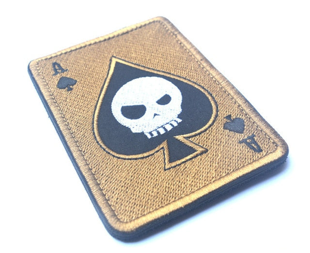 Ace of Spades 'Half Skull' Embroidered Velcro Patch
