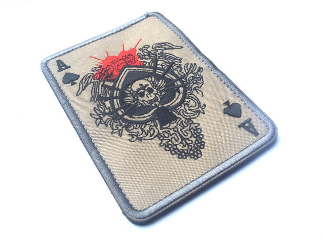 Ace of Spades 'Skull' Embroidered Velcro Patch