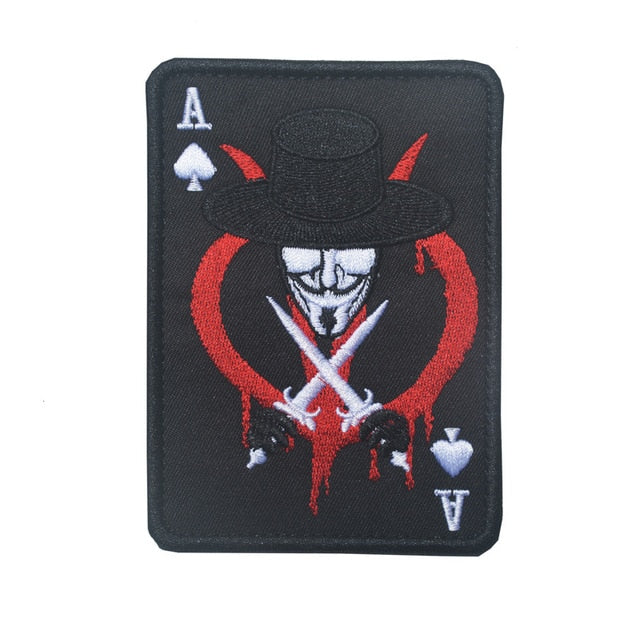Ace of Spades 'V for Vendetta' Embroidered Velcro Patch