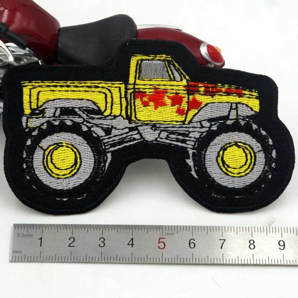 Monster Truck 'Yellow' Embroidered Velcro Patch