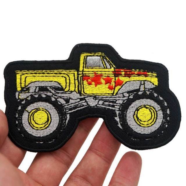 Monster Truck 'Yellow' Embroidered Velcro Patch