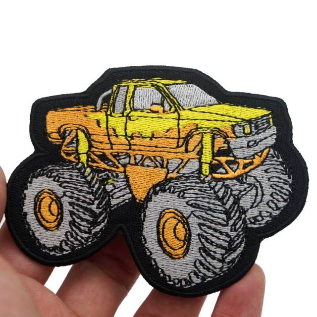 Monster Truck 'Orange & Yellow' Embroidered Velcro Patch