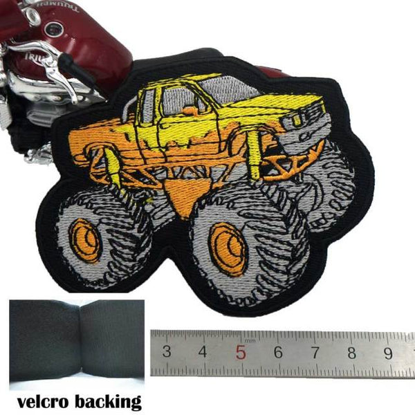 Monster Truck 'Orange & Yellow' Embroidered Velcro Patch